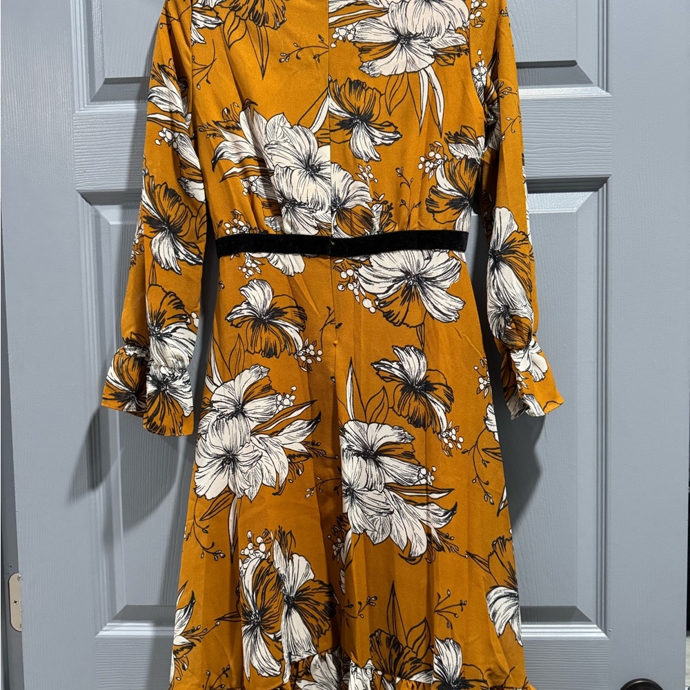 Floral Print Mustard Dress